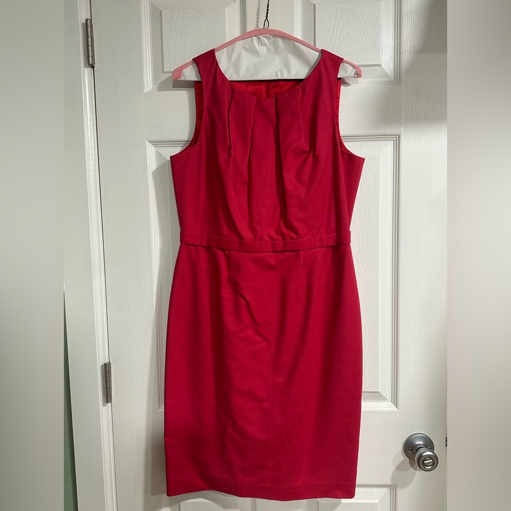 Tahari Vibrant Red Midi Dress